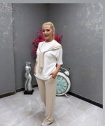BOYUNDAN BAĞLAMALI İKİLİ TAKIM  Bej