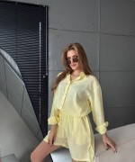 GÖMLEKLİ ŞORTLU TAKIM  Sarı