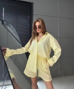 GÖMLEKLİ ŞORTLU TAKIM  Sarı