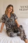 SOYUT DESEN ZEBRA DESEN PİJAMA TAKIMI  Siyah
