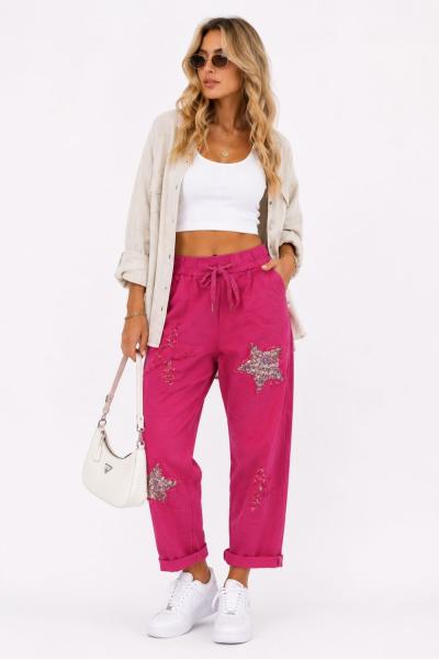 yıldızlı ithal pantolon9 Pembe