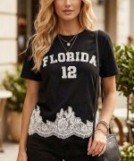 FLORIDA YAZILI TİŞÖRT  Siyah