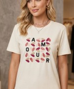 AMOUR YAZILI TİŞÖRT  Sarı