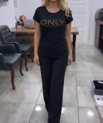 ORJ ONY YAZILI TİŞÖRT  Siyah