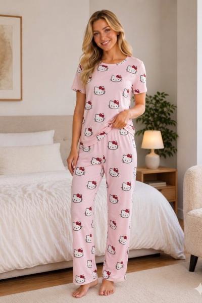 HALO KİTY PİJAMA TAKIMI  Pembe