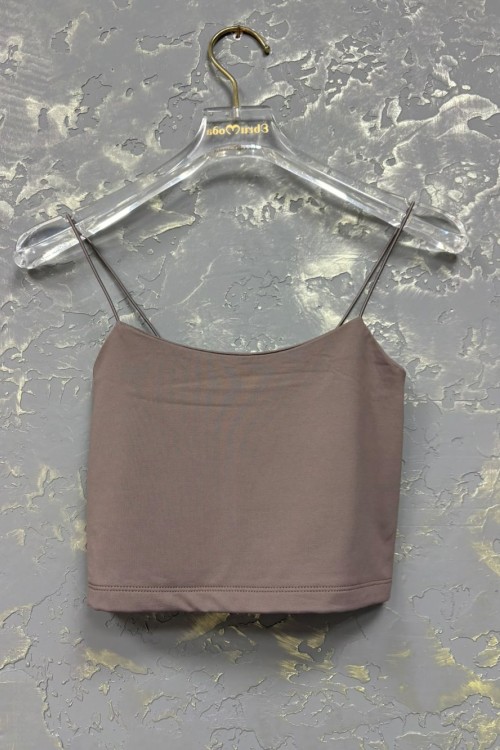 İP ASKILI CROP ATLET Acı Kahve