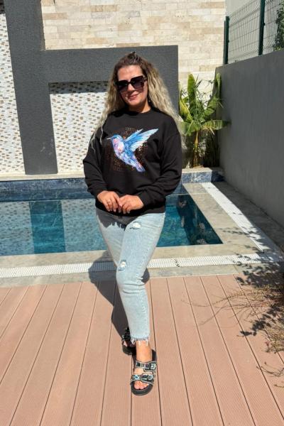 Bayan Sweat Siyah Taba