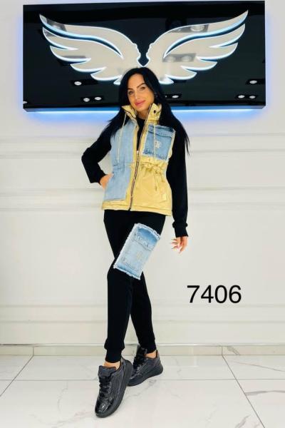 İthal Tasarım Yelekli Üçlü Takım Siyah