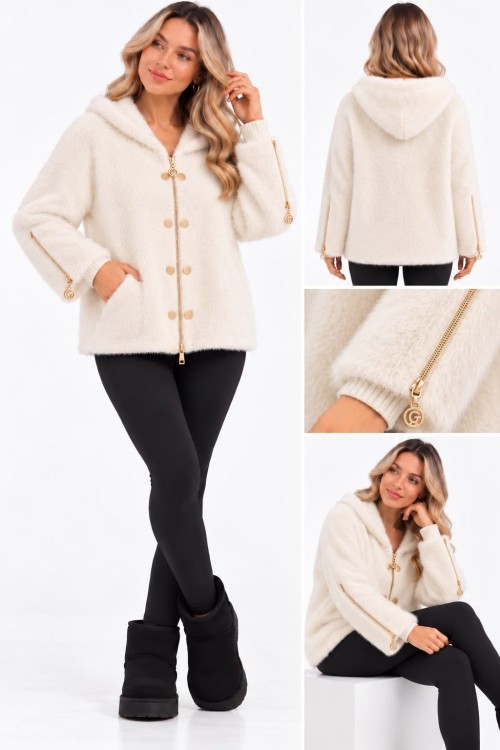 Angora tasarım hırka Beyaz