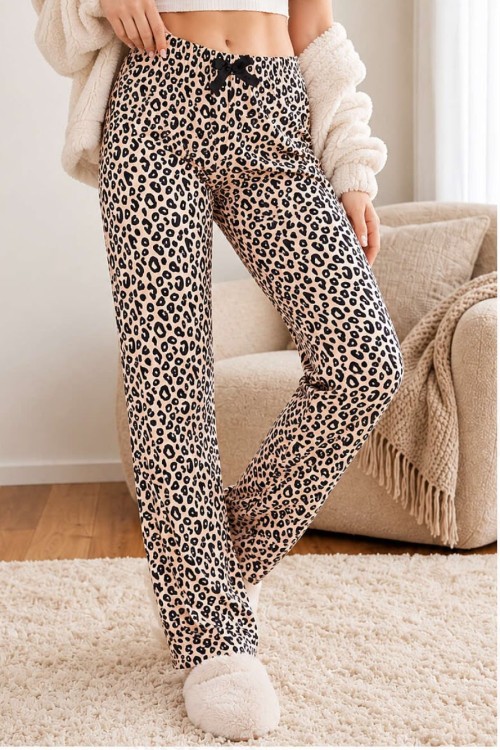 LEOPAR BASKILI PİJAMA ALTI  Siyah