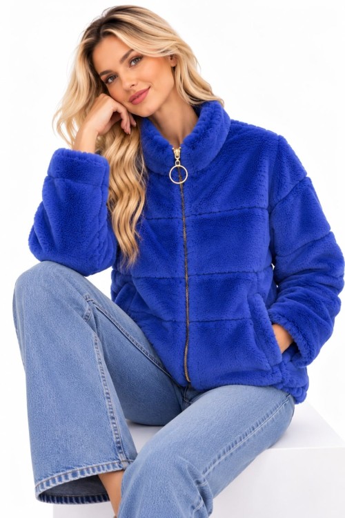 İthal peluş kısa mont Lila