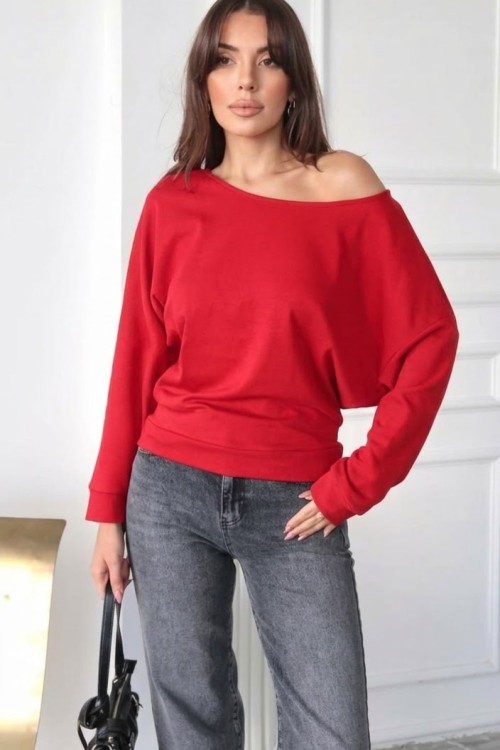 OYS MODAL  KAYIK YAKA SWEAT Kırmızı