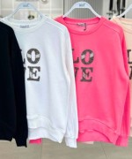 Love Beyaz Sweatshirt Siyah