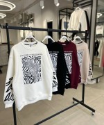 Zebra Desenli Sweatshirt  Siyah