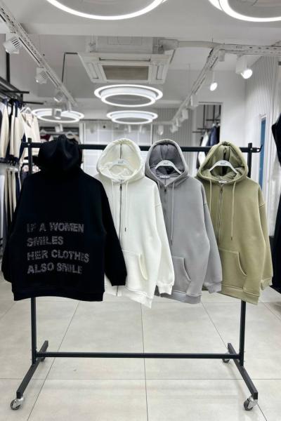 Sırtı Taşlı Fermuarlı Ceket Mint Yeşili