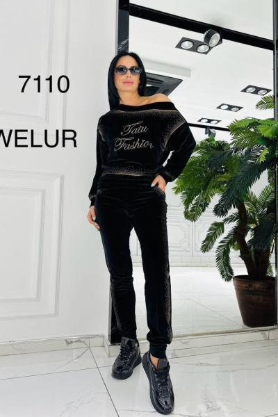 Bayan İthal Tasarım İkilı Takım  Siyah Kahverengi