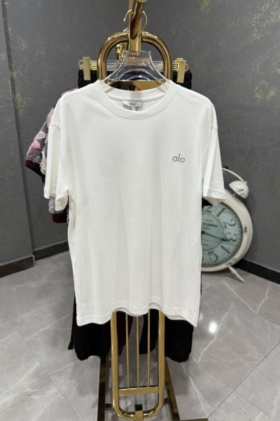 Bayan LO Yazılı Tişört  Beyaz