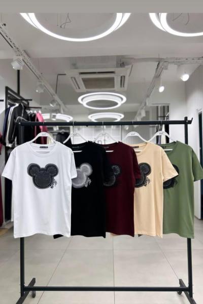 Bayan mck Baskılı Tişört  Siyah