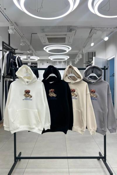 Bayan Ayıcık Detaylı Sweatshirt  Bej