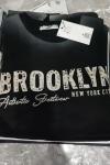 BAYAN BROOKLYN NEW YORK YAZILI TİŞÖRT  Siyah