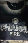 BAYAN CHANEL PARİS YAZILI TİŞÖRT Siyah