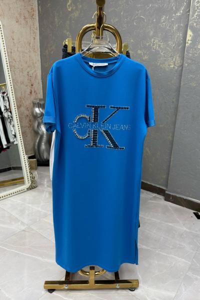BAYAN CK TASARIM ELBİSE  Mavi