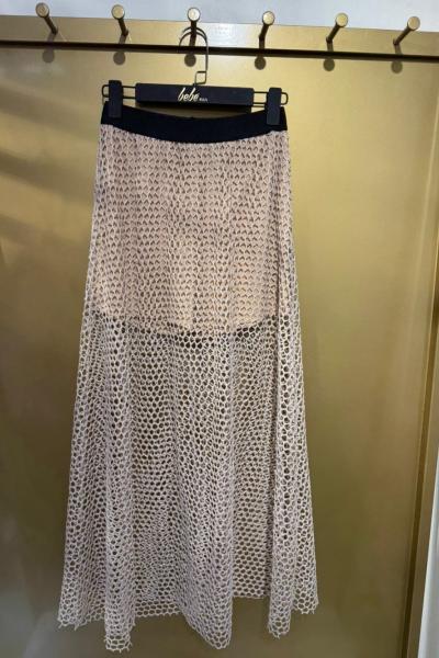 BAYAN DANTELLİ ETEK ŞORT  Bej