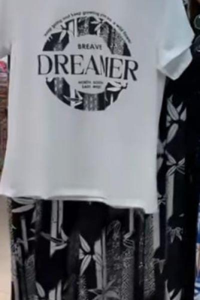 Bayan dreamber yazılı ikili takım  Siyah