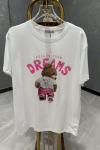 Bayan Dreams Ayıcıklı Tişört Beyaz