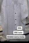 BAYAN DÜĞME DETAY GÖMLEK  Beyaz