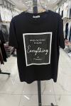 BAYAN EVERYTHİNG YAZILI TİŞÖRT Siyah