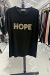 BAYAN HOPE YAZILI TİŞÖRT Siyah