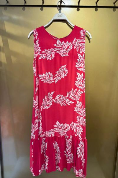 BAYAN ÇİÇEKLİ ELBİSE Fuşya