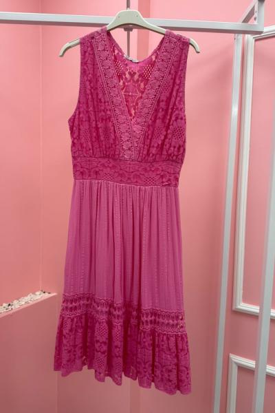 BAYAN KALIN ASKI İTHAL ELBİSE  Pembe