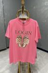 Bayan Login Paris Yazılı Tişört Koyu Pembe