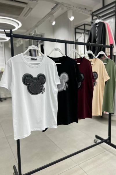 Bayan mck Baskılı Tişört  Beyaz