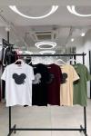 Bayan Mickey Baskılı Tişört  Siyah