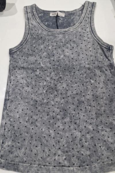 BAYAN MİNİK TAŞLI YIKANABİLİR ATLET  Gri