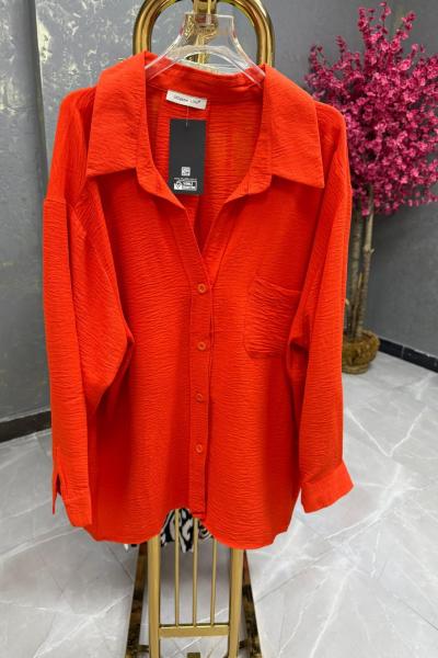 BAYAN MİYASE OVERSİZE GÖMLEK  Turuncu