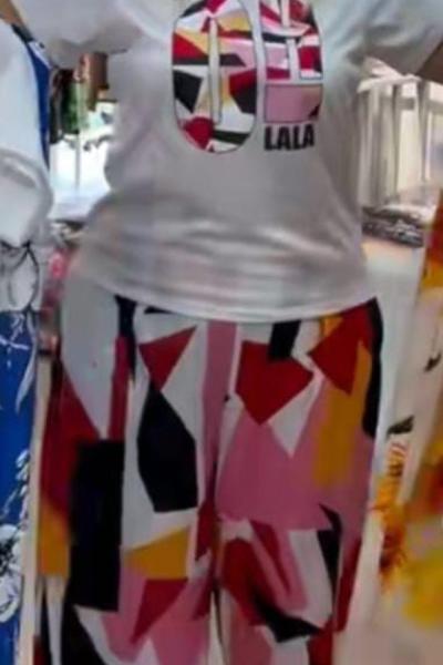 BAYAN OH LALA YAZILI İKİLİ TAKIM  Beyaz