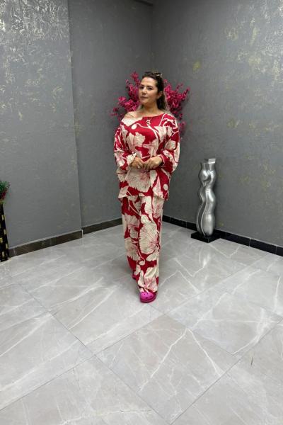 BAYAN OMUZ DÜŞÜK İKİLİ TAKIM  Kırmızı