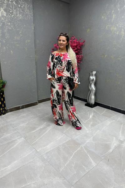 BAYAN OMUZ LASTİKLİ İKİLİ TAKIM  Kırmızı