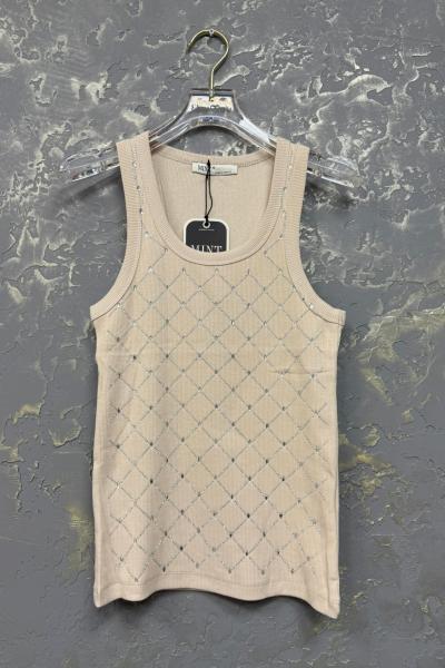 BAYAN ÖN FUL TAŞLI ATLET Bej