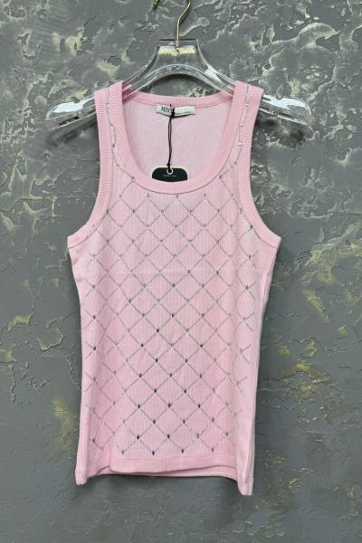 BAYAN ÖN FUL TAŞLI ATLET Pembe