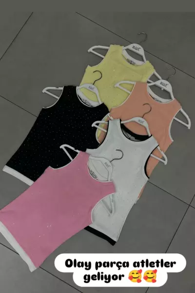 BAYAN ÖN FULL TAŞLI ATLET Pembe