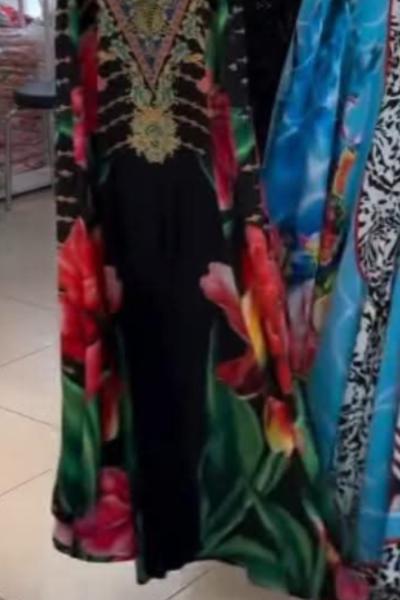 BAYAN PAÇA GÜL DETAYLI TULUM  Siyah