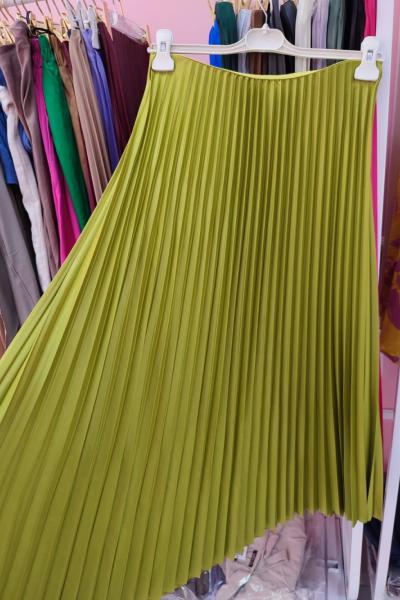 BAYAN PİLİSELİ ETEK Fıstık Yeşili