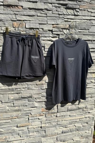 BAYAN PR ŞORTLU TAKIM Gri