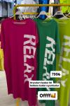BAYAN RELAX YAZILI ELBİSE  Yeşil
