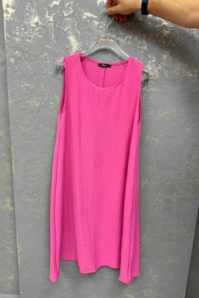 BAYAN SIFIR KOL ELBİSE  Açık Pembe